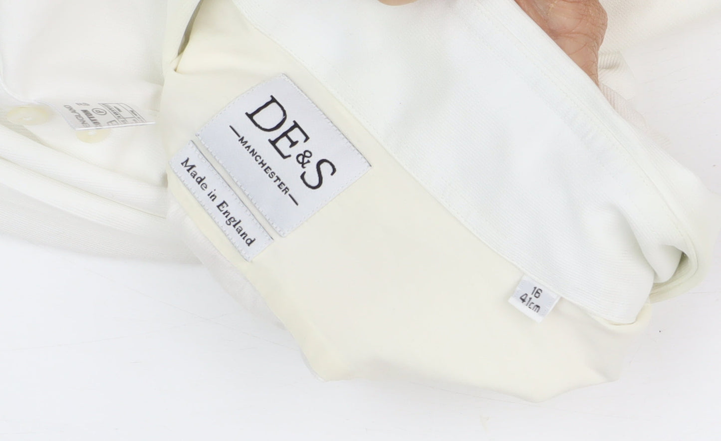DE&S Manchester Men's White Dress Shirt, Size 16
