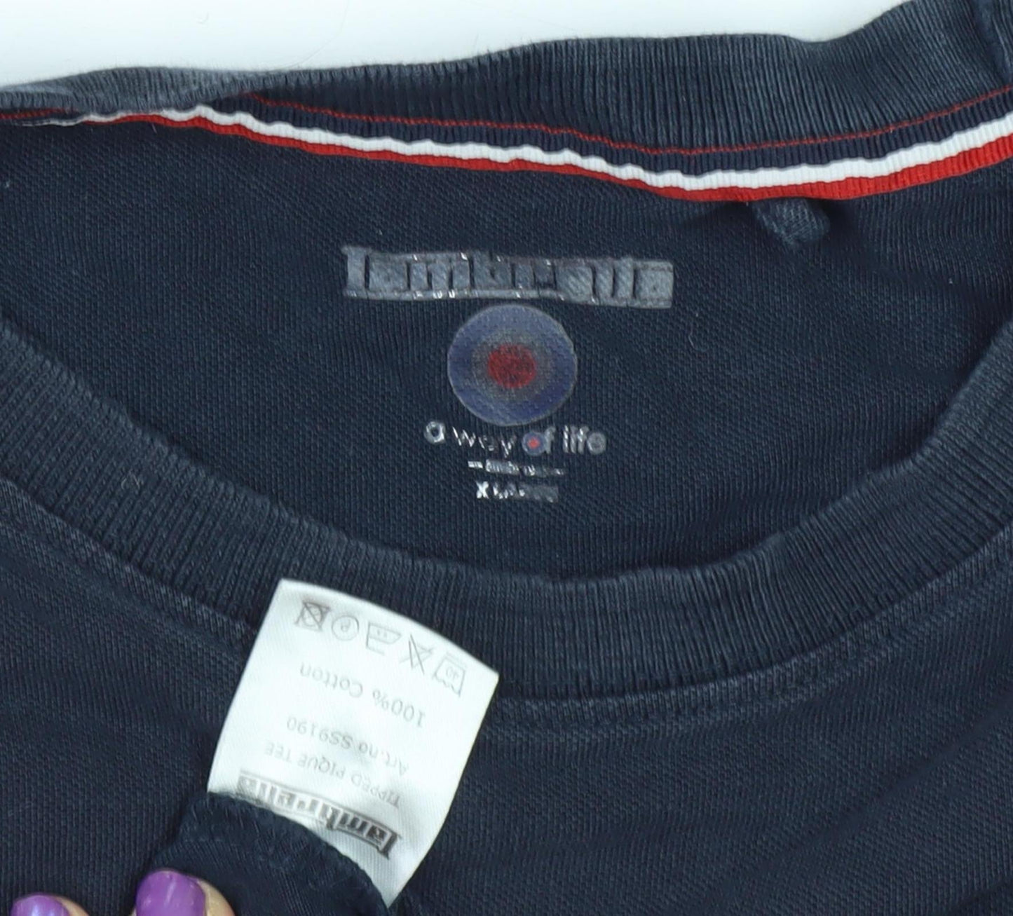 Lambretta Men's Blue Cotton Crew Neck T-Shirt - M