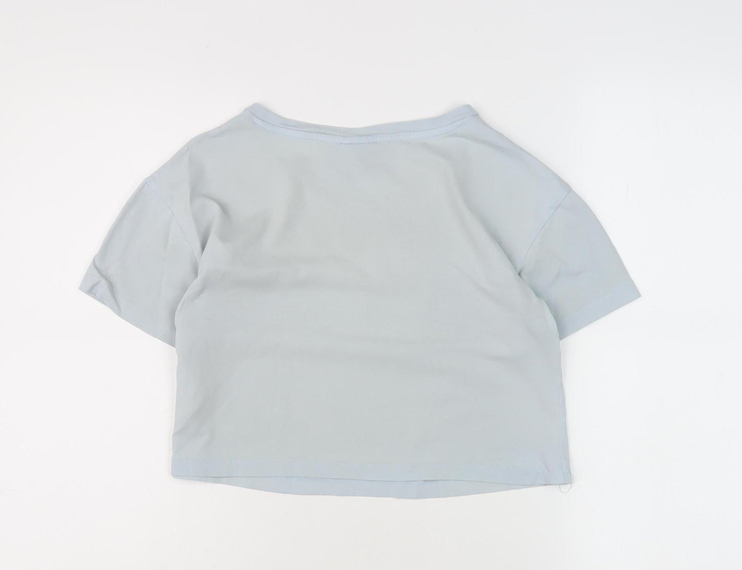 Adidas Women's Blue Cropped T-Shirt Size 8