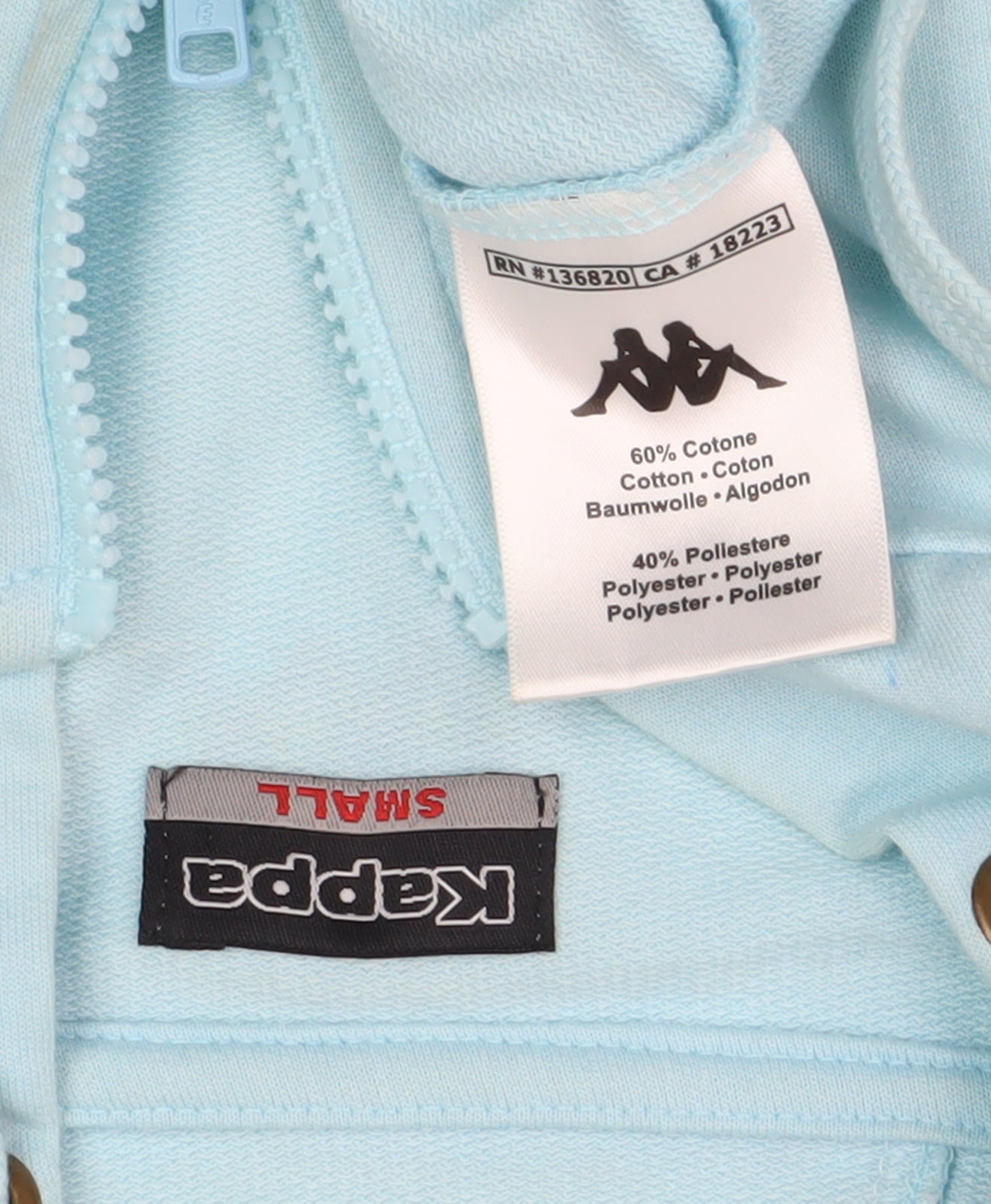 Kappa Unisex Blue Full Zip Hoodie S