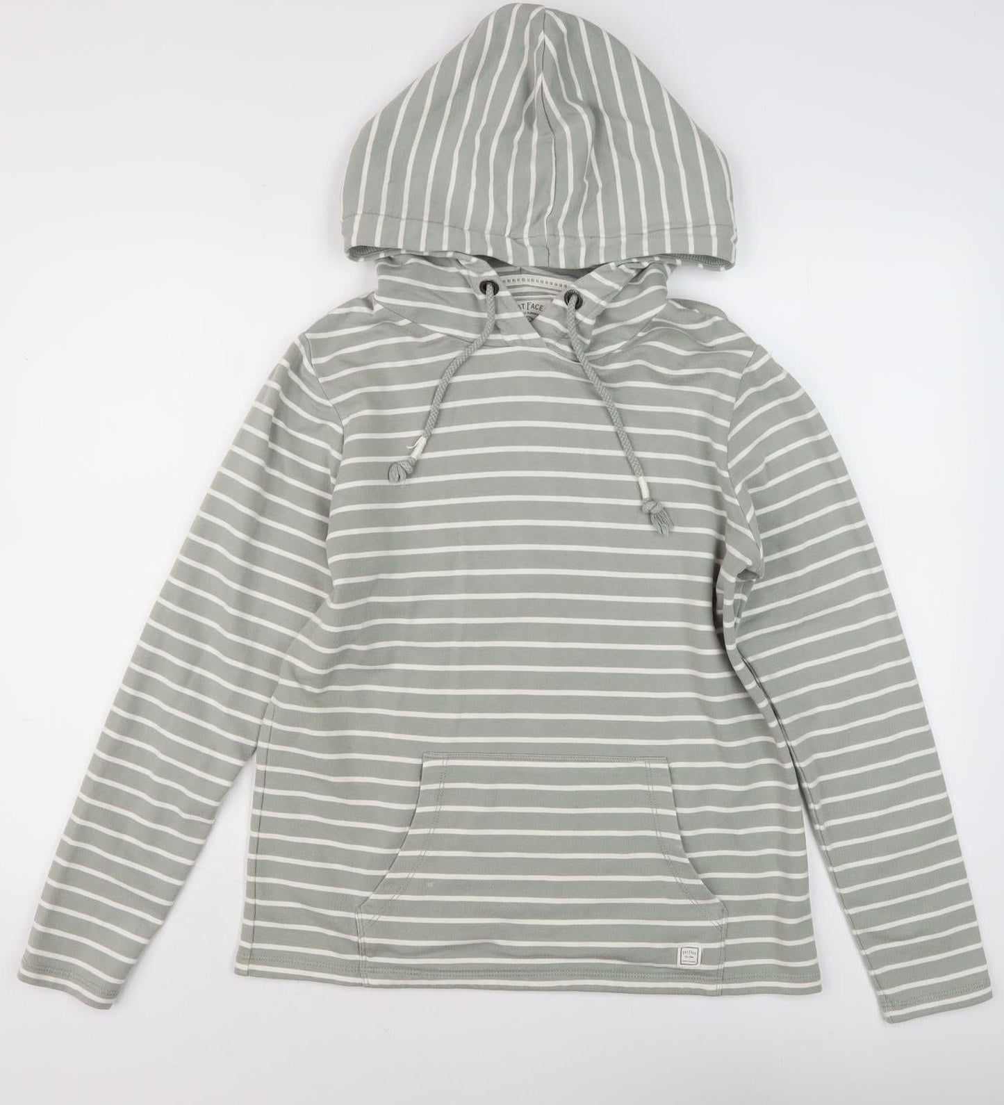 Fat Face Women's Grey Striped Pullover Hoodie, S