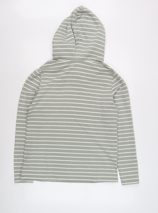 Fat Face Women's Grey Striped Pullover Hoodie, S