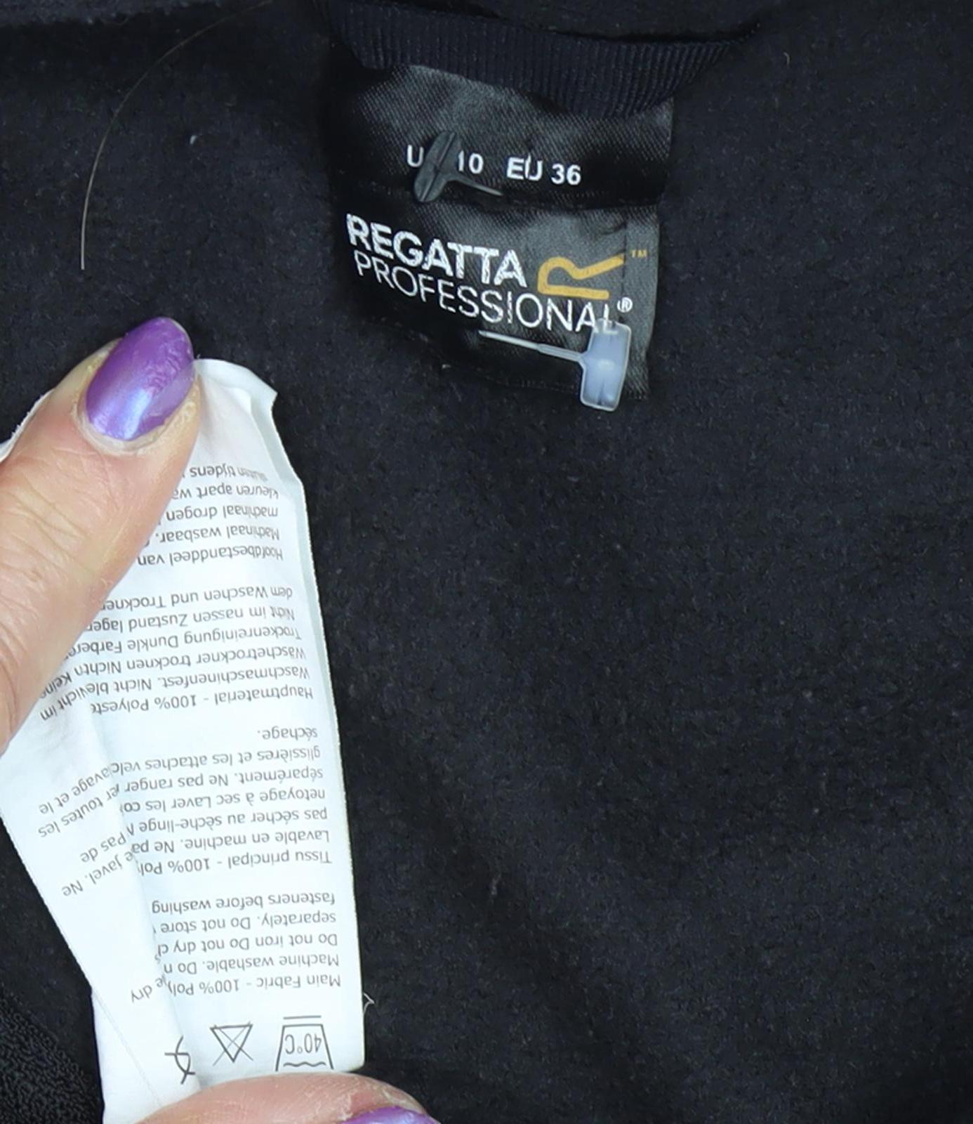 Regatta Women's Black Full Zip Jacket Size 10