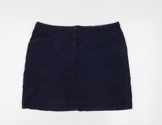 White Stuff Women's Blue Knee-Length Skirt Size 12