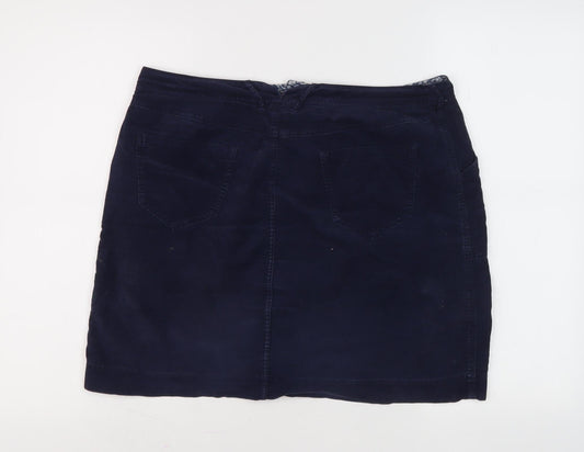 White Stuff Women's Blue Knee-Length Skirt Size 12
