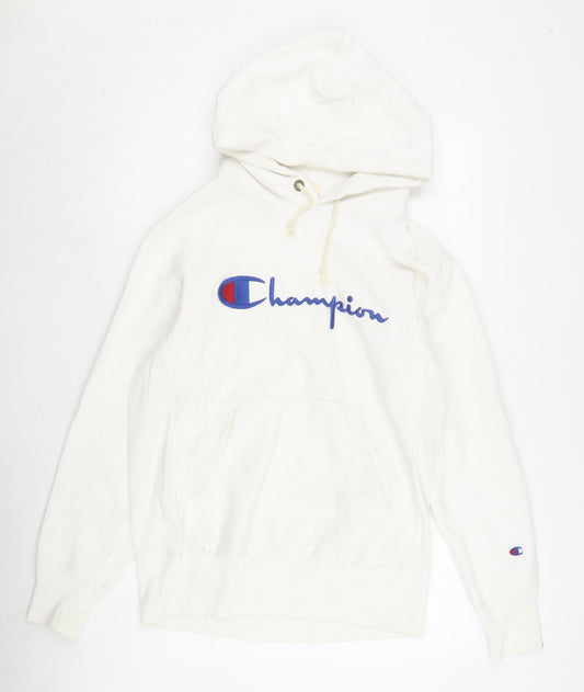 Mens UK L Regular Champion White Pullover Hoodie