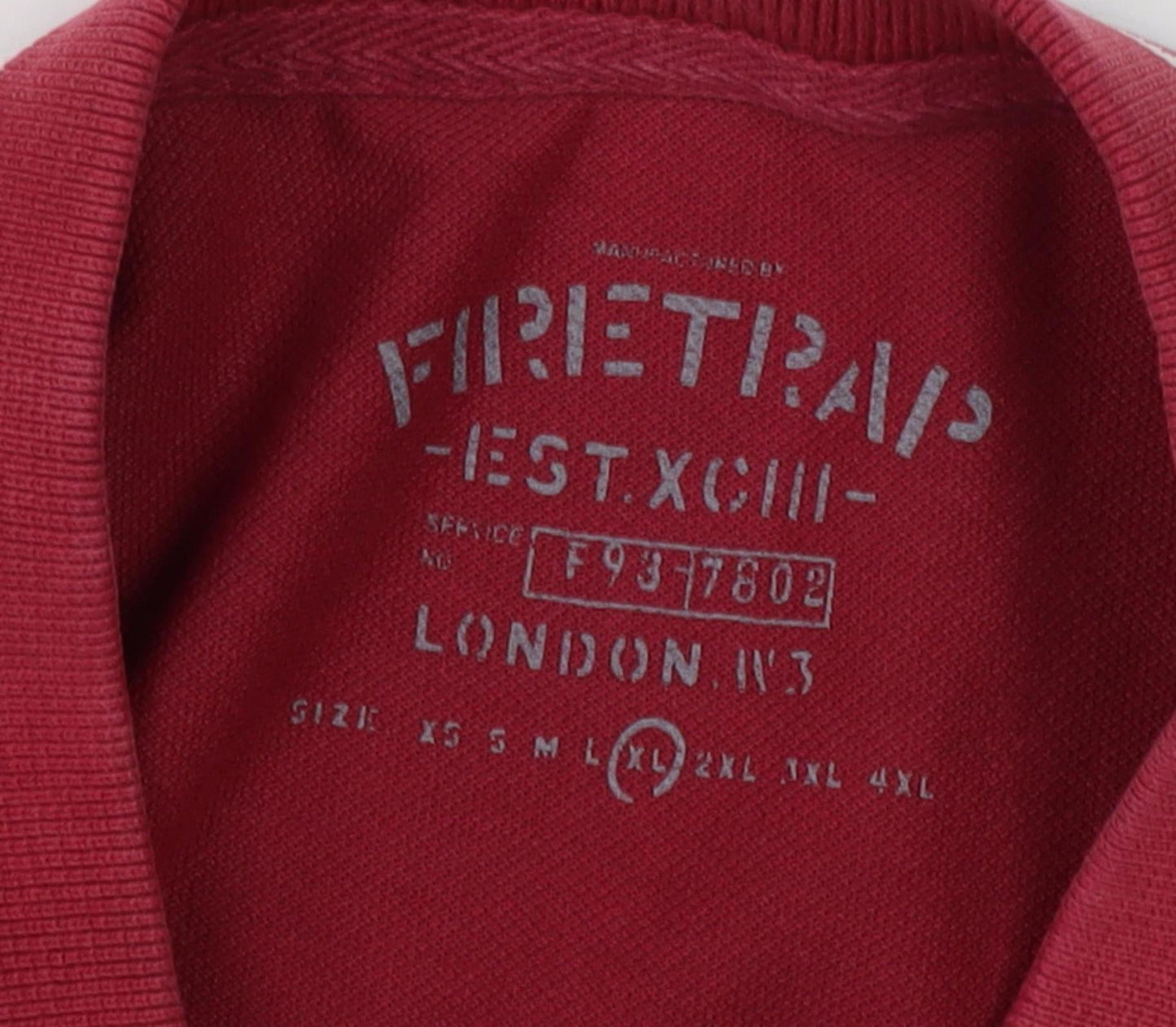 Firetrap Men's Red Polo Shirt XL, Collared Design