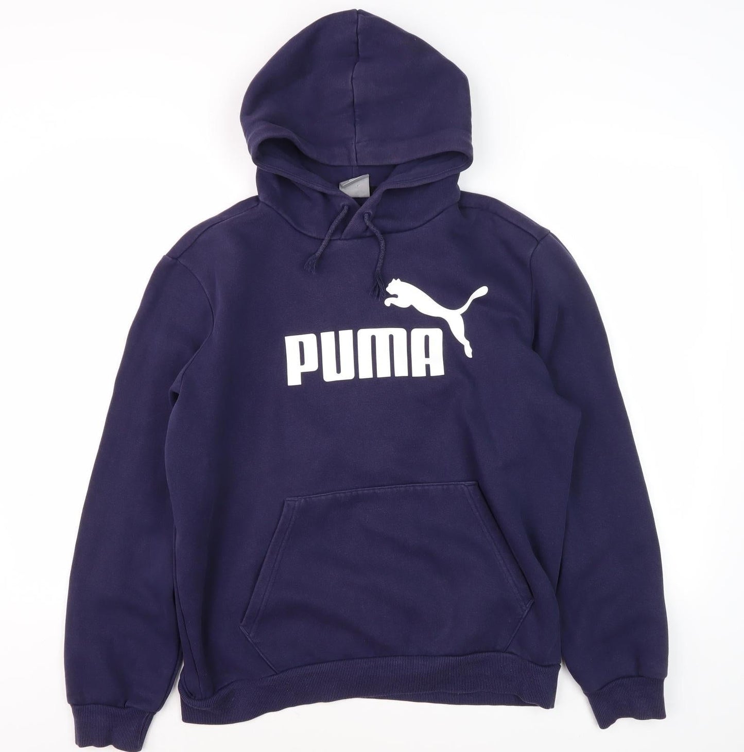 Puma Men's Blue Pullover Hoodie, M, Logo Accent
