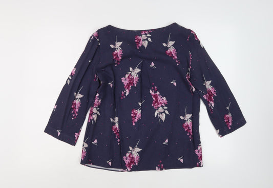 Womens UK Size 2 Laura Ashley Blue Viscose Blouse