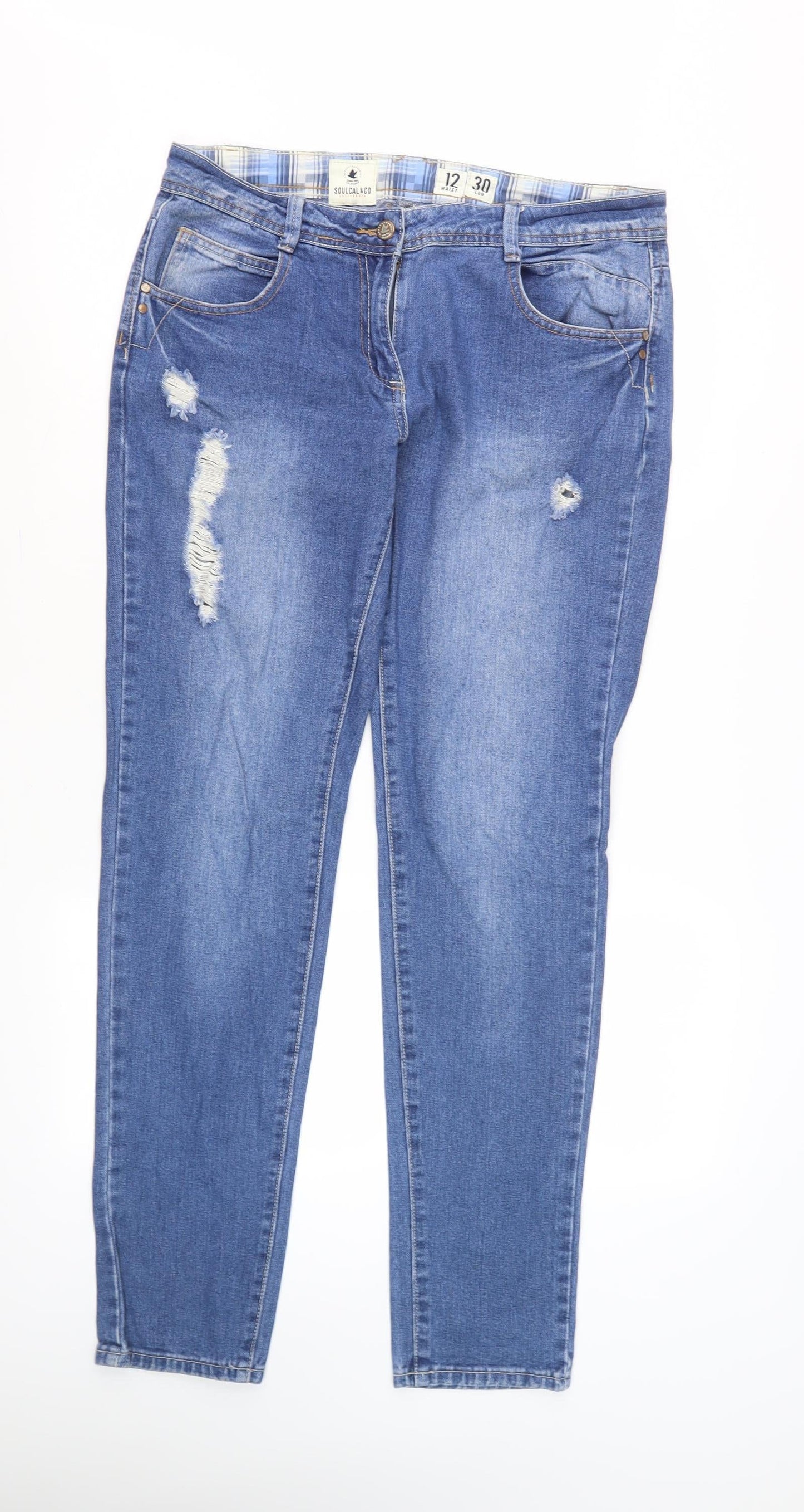 SoulCal & Co Women's Blue Distressed Jeans Size 12