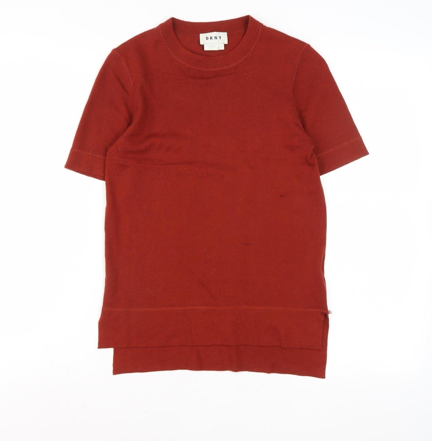 DKNY Women's Red Wool Cashmere Pullover Jumper XS