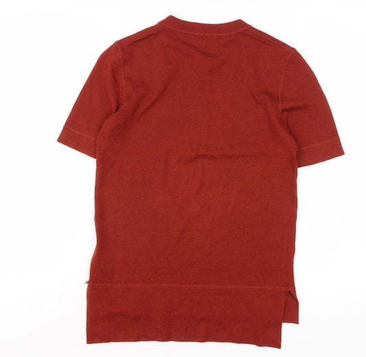 DKNY Women's Red Wool Cashmere Pullover Jumper XS