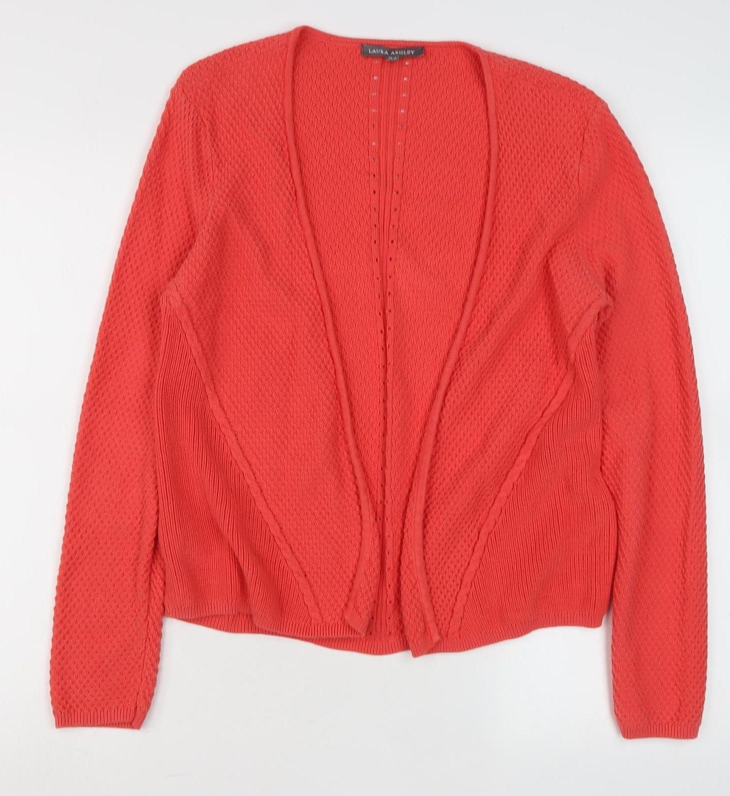 Laura Ashley Women's Red Open Front Cardigan Size 10