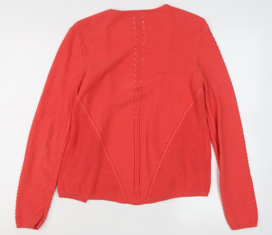 Laura Ashley Women's Red Open Front Cardigan Size 10