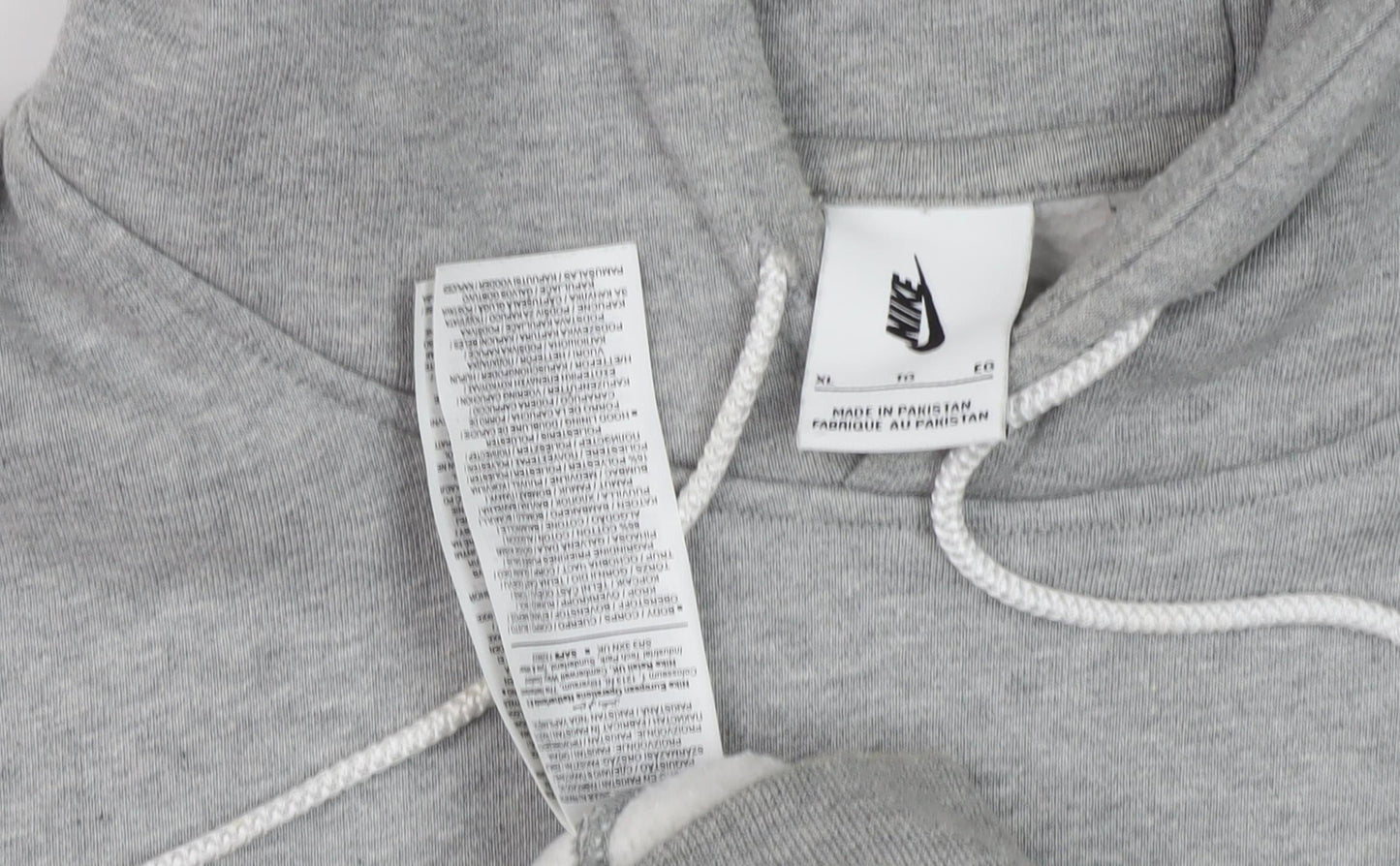 Nike Men's Grey Hoodie, Size L, Logo Pullover
