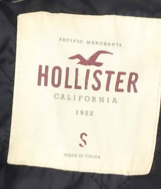 Hollister Men's Black Leather Motorcycle Jacket S