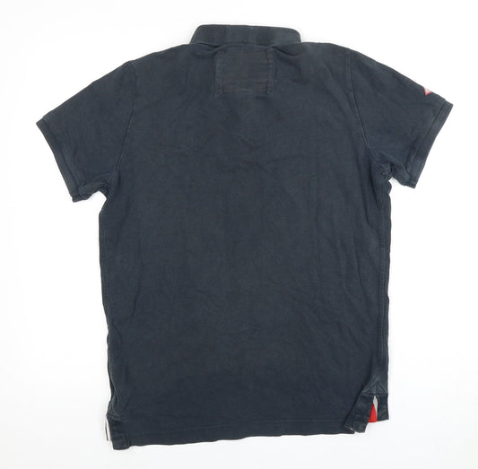 Superdry Men’s Black Polo, Size L, Casual Embroidered