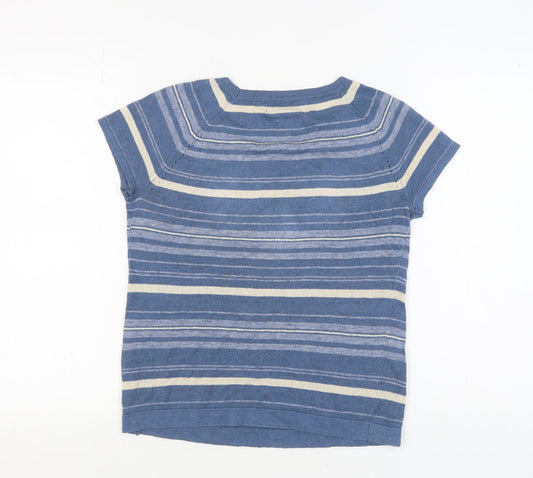 Paul Costelloe Women's Blue Striped Pullover Jumper M