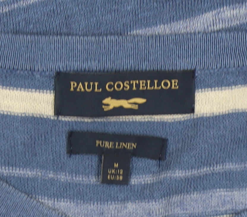 Paul Costelloe Women's Blue Striped Pullover Jumper M