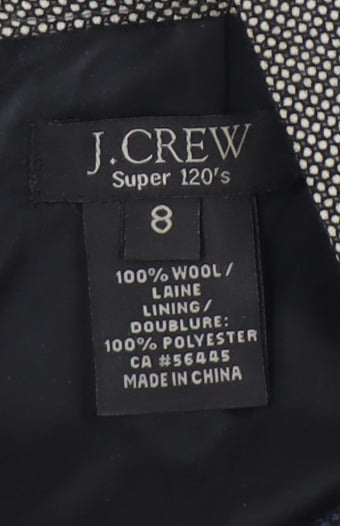 J.Crew Women's Black Sleeveless Wool Top, Size 8, High Neck