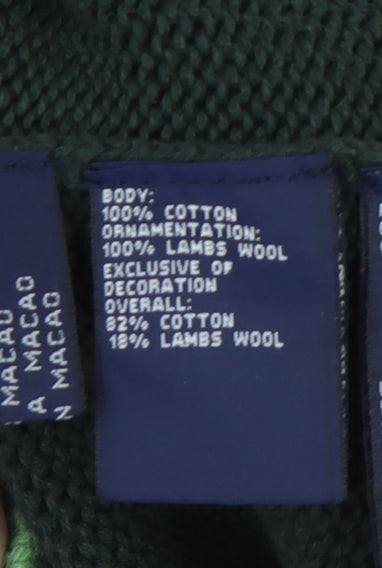 Tommy Hilfiger Men's Green L Striped Pullover Jumper