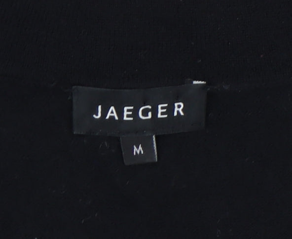 Jaeger Women's Black Striped Pullover Jumper M