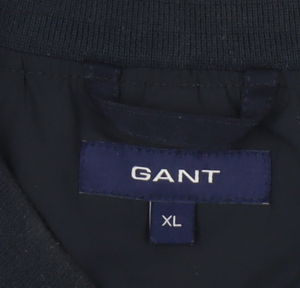 GANT Men's Black XL Waistcoat with Zipped Pockets