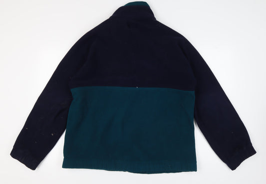 Champion Men's Blue Fleece Outdoor Jacket, L, Stand-Up Collar