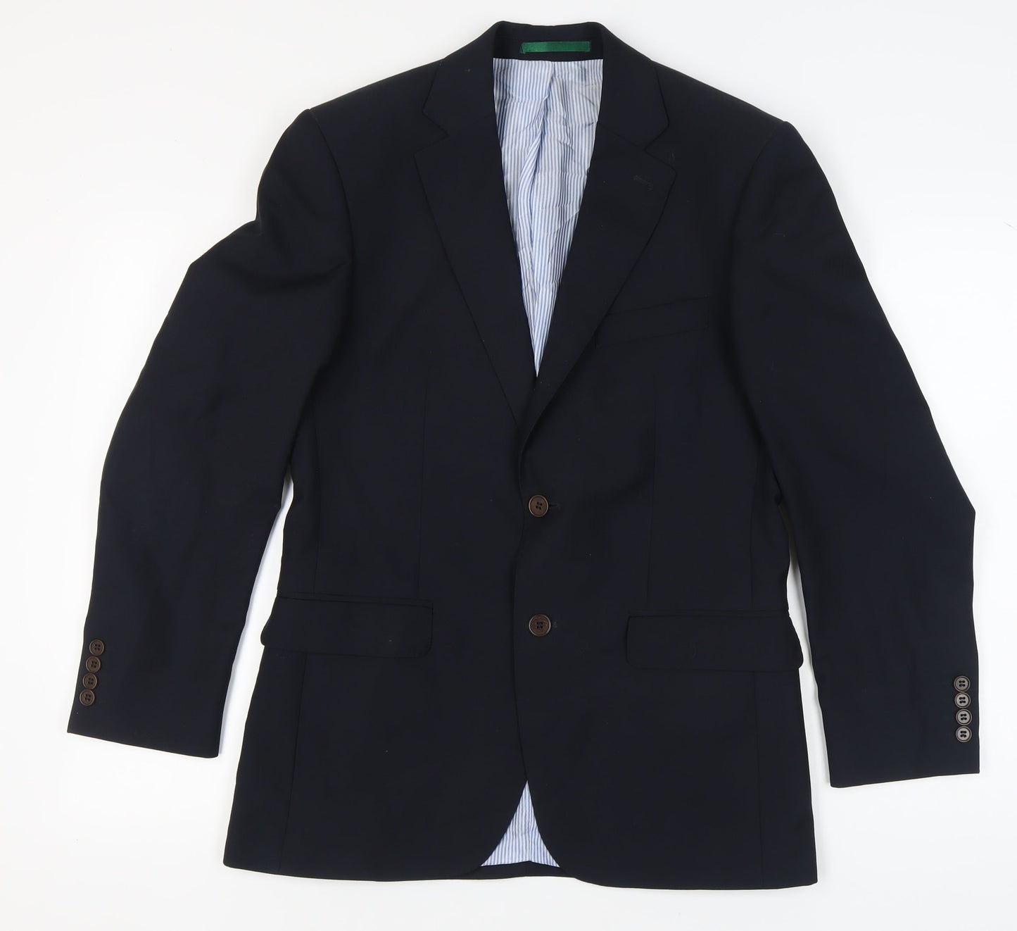 Racing Green Men's Blue Wool Blazer 38R