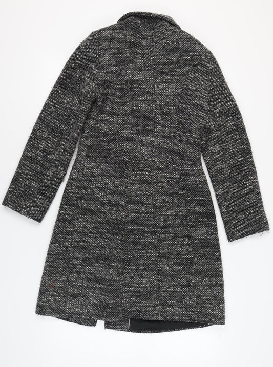 Womens UK Size 8 Regular Laura Ashley Grey Acrylic Blend Coat