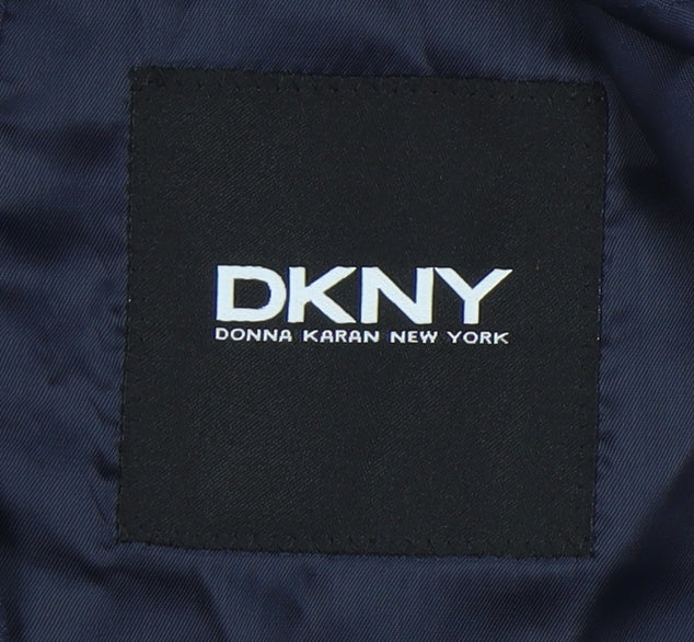 DKNY Men's Blue Wool Waistcoat, Size 40R, Formal Wear