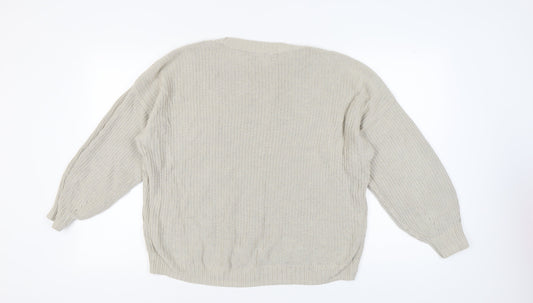 Hollister Women's Beige Pullover Jumper, Size M