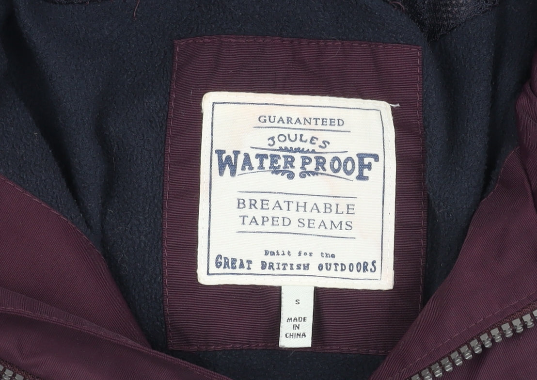 Joules Women's Purple Waterproof Hooded Rain Jacket S