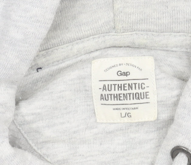 Gap Men's Grey Hooded Varsity Jacket L