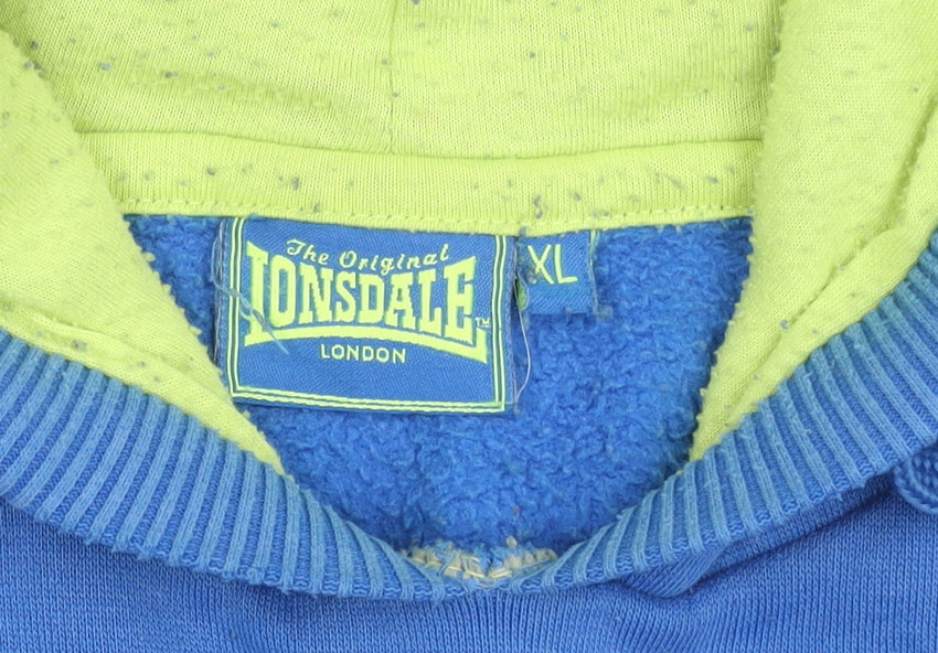 Lonsdale Men's Blue XL Pullover Hoodie with Logo