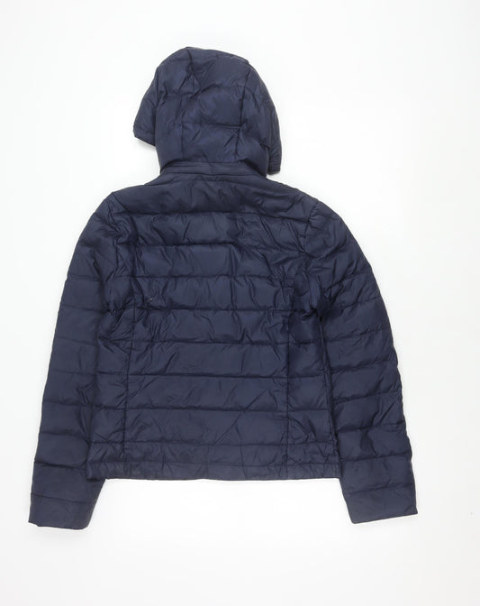 Jack Wills Women's Blue Puffer Jacket Size 10