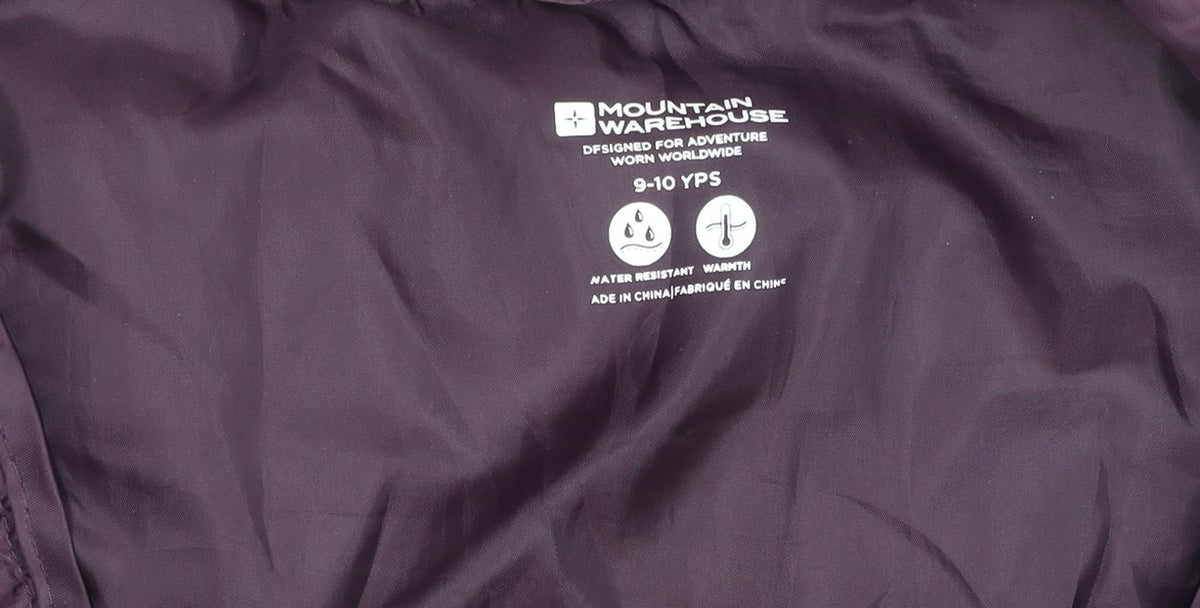 Additional view of Mountain Warehouse girls’ purple puffer jacket 9-10 years