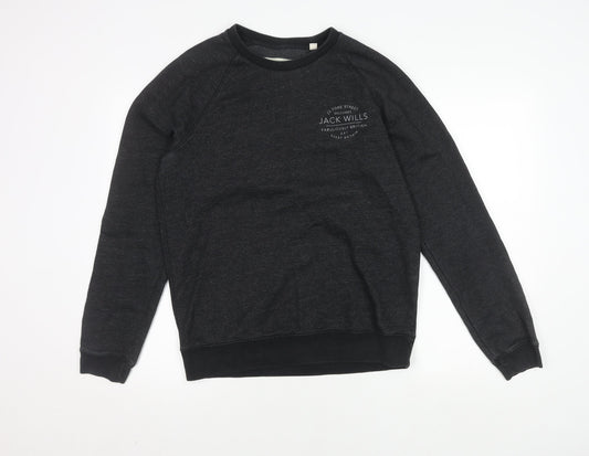 Jack Wills Men's Black Pullover Sweatshirt M