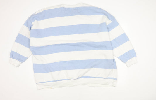 Yours Women's Blue Striped Pullover Sweatshirt 26-28
