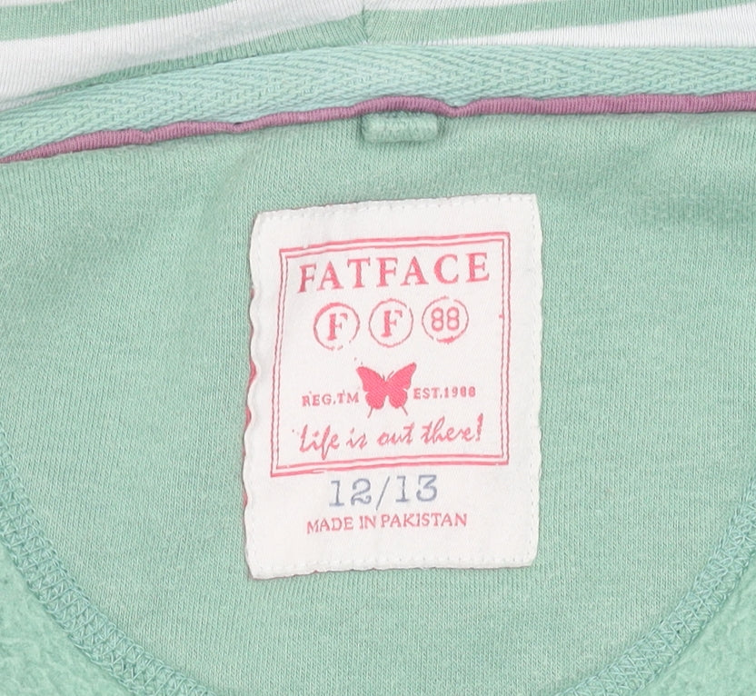 Additional view of FatFace girls’ green hooded jacket, 12-13 years, relaxed fit