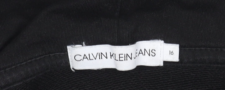 Additional view of Calvin Klein girls’ black pullover hoodie, size 16