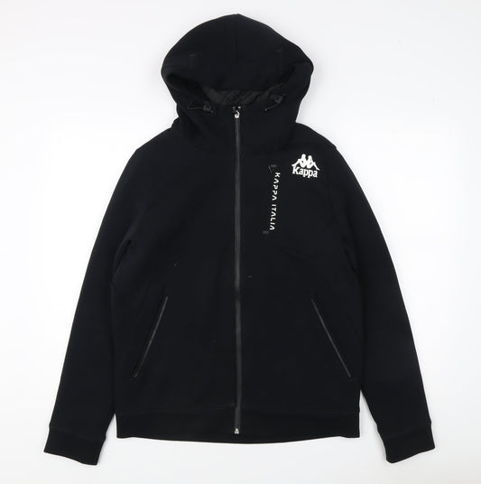 Kappa Men's Black Hooded Jacket, Size L, Casual Wear