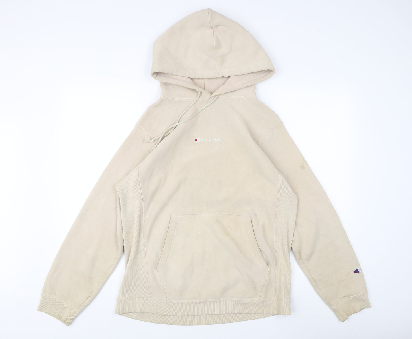 Champion Men's Beige Pullover Hoodie Medium