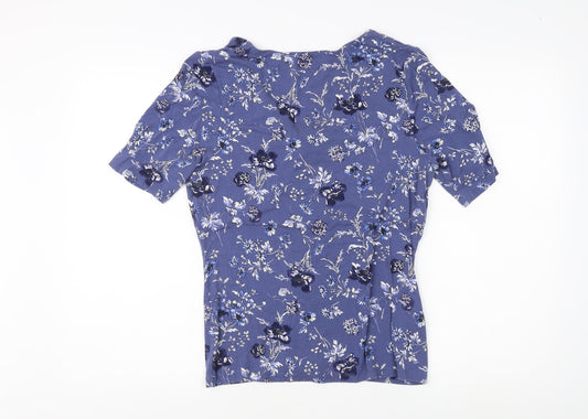 Womens UK Size 14 Laura Ashley Blue Viscose Blend Blouse