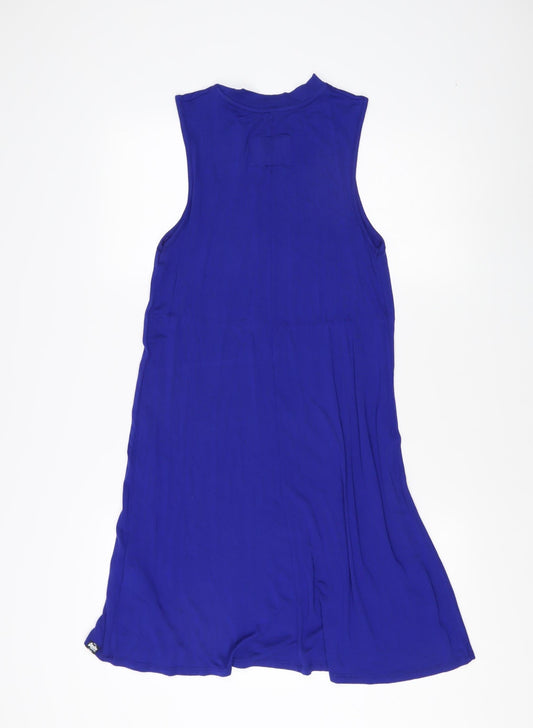 SuperDry Women's Blue Sleeveless High Neck Dress M