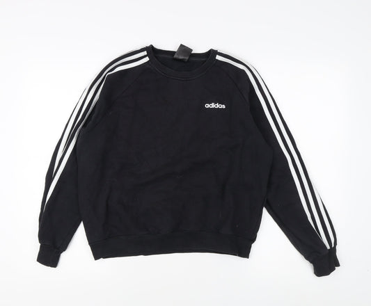Womens UK XS Regular adidas Black Pullover Sweatshirt
