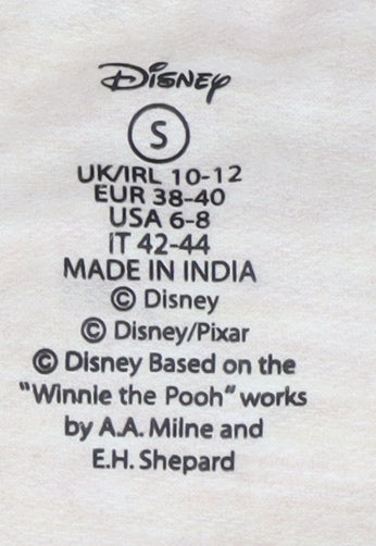 Disney Women Beige Pullover Sweatshirt Size S 10-12 Winnie the Pooh