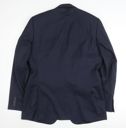 Jaeger Men's Blue Wool Blazer, Size 42R, Regular Fit