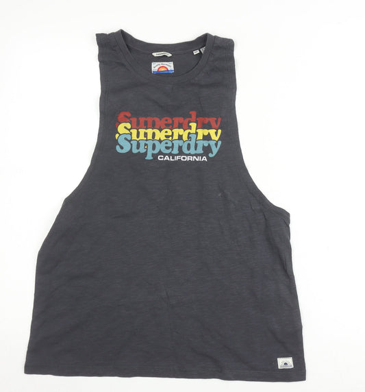 Superdry Women's Black Tank Top Size 8