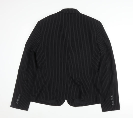 Mexx Women's Black Pinstripe Suit Jacket Size 18